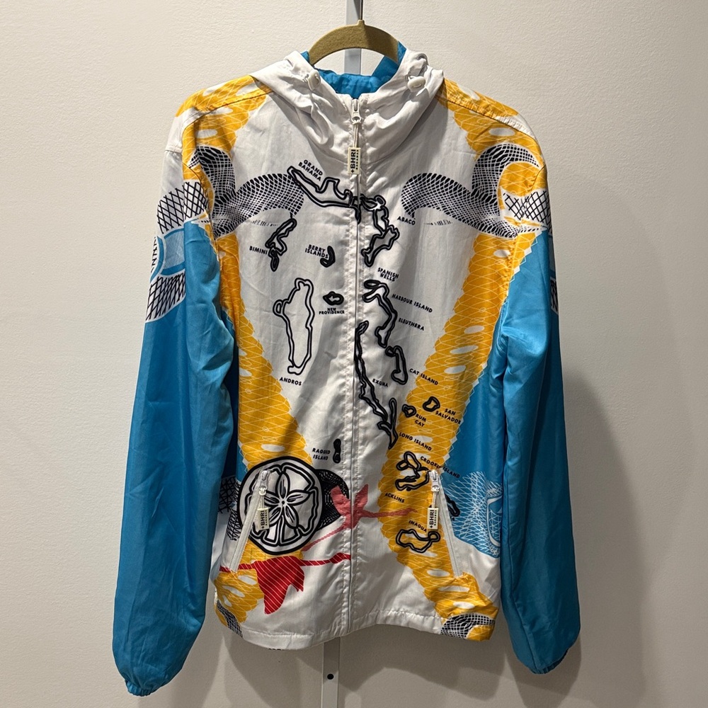 Bahari Limited Edition Commonwealth of The Bahamas Beach Graphic Jacket Size 2XL